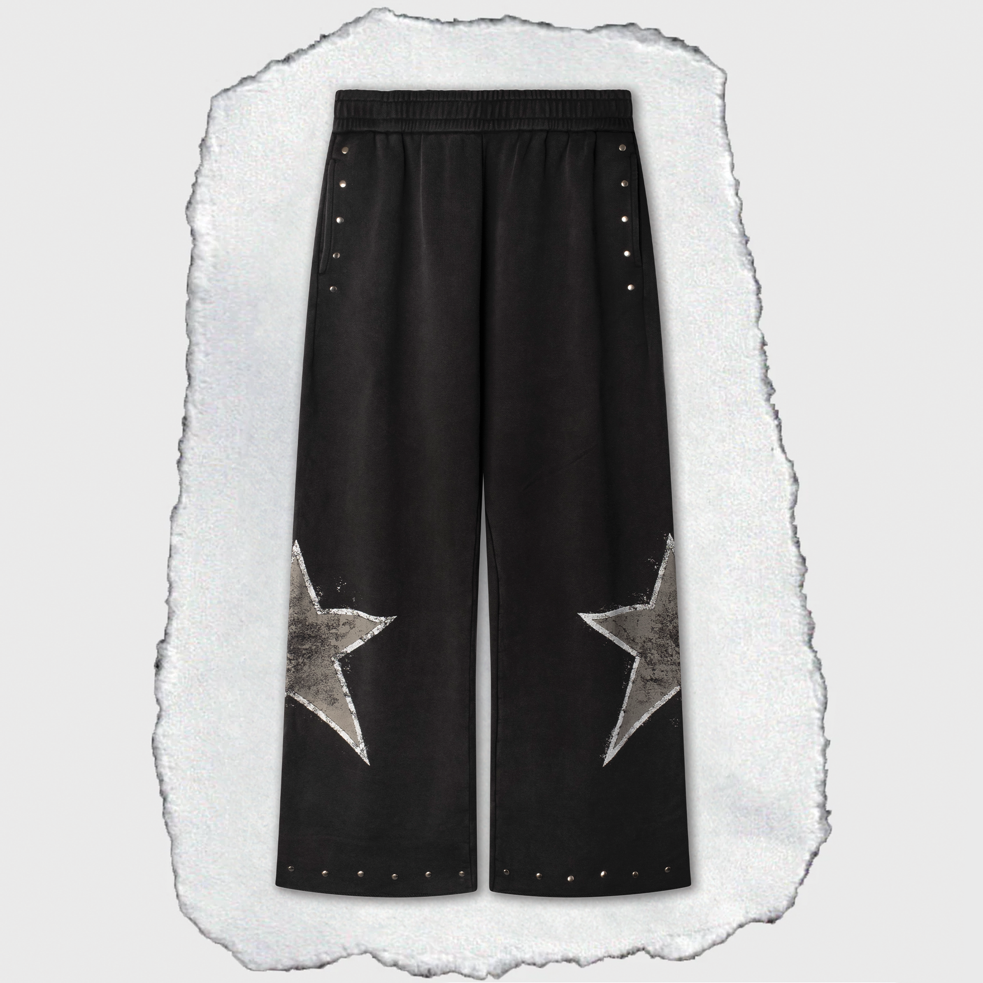 STAR STUDDED SWEATPANTS BLACK