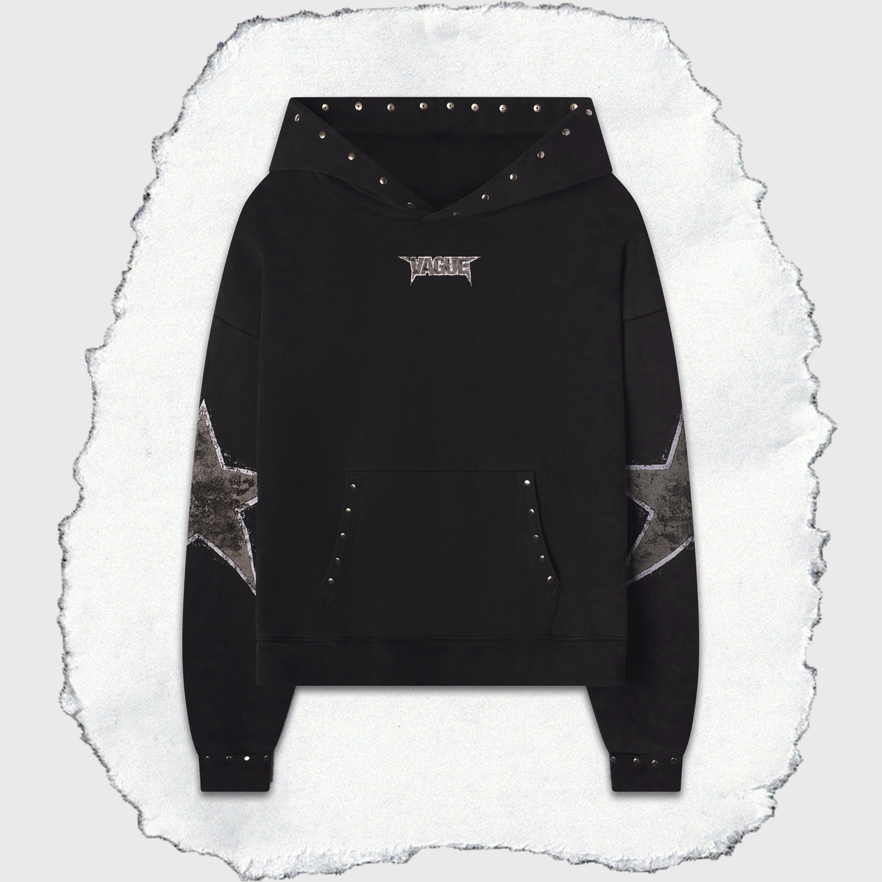 STAR STUDDED HOODIE BLACK